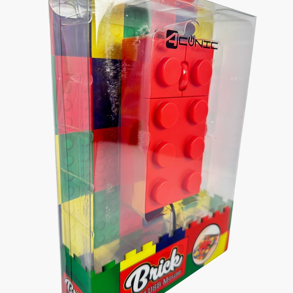 Aconic Brick Wired USB Mouse Red Building Block Style 1200 DPI AC-THCM-BK NIB - Picture 3 of 7